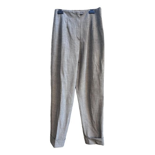 Pre-owned Piazza Sempione Wool Straight Pants In Grey