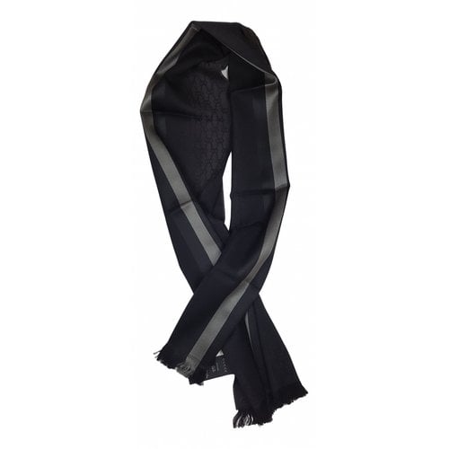 Pre-owned Gucci Wool Scarf & Pocket Square In Black