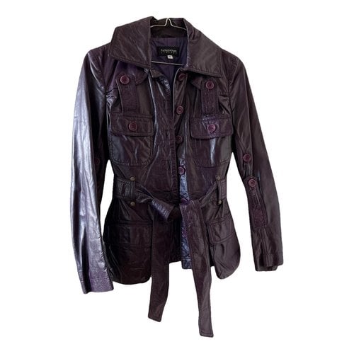 Pre-owned Patrizia Pepe Leather Jacket In Purple