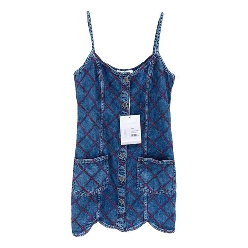 Pre-owned Chanel Tweed Dress In Blue