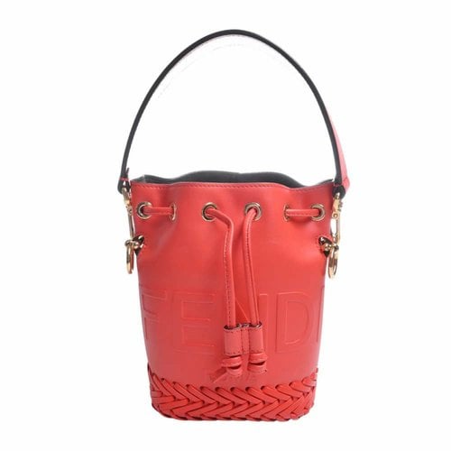 Pre-owned Fendi Mon Trã©sor Leather Handbag In Red