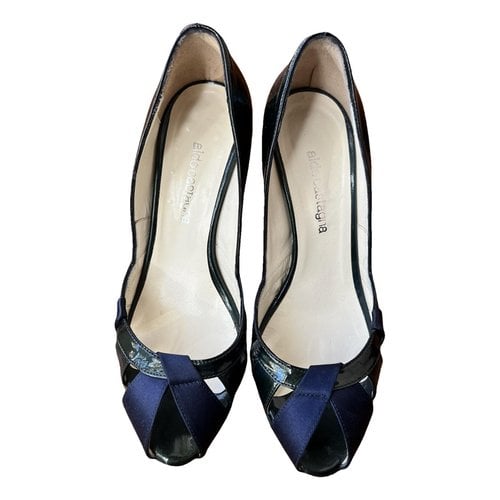 Pre-owned Aldo Castagna Patent Leather Heels In Blue