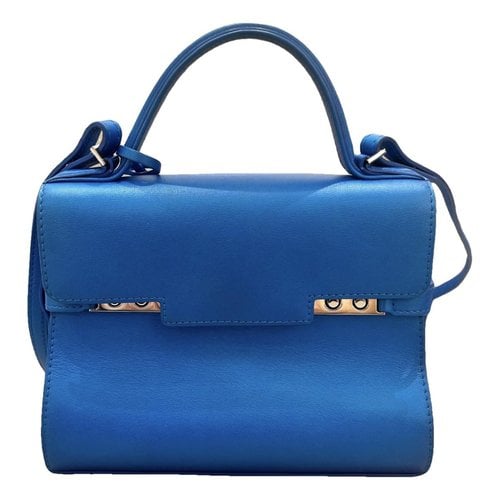 Pre-owned Delvaux Tempête Leather Handbag In Blue