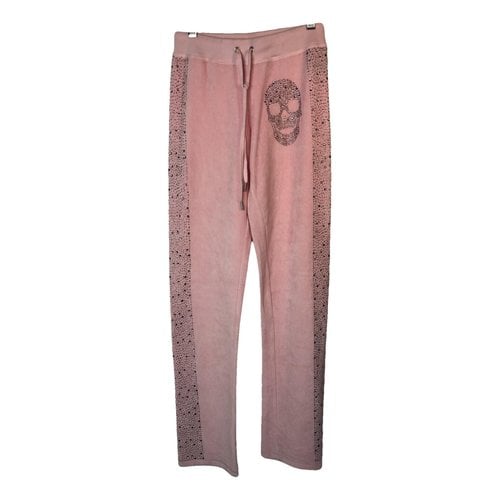 Pre-owned Philipp Plein Trousers In Pink