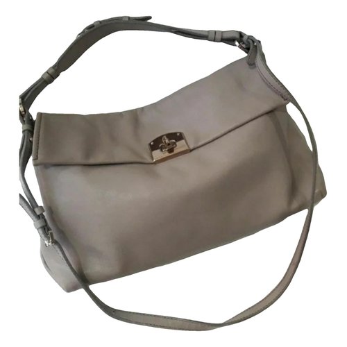 Pre-owned Sergio Rossi Leather Handbag In Grey