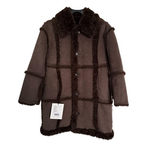 Pre-owned Stand Studio Faux Fur Coat In Brown