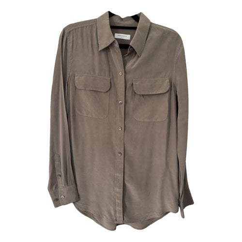 Pre-owned Equipment Silk Blouse In Brown