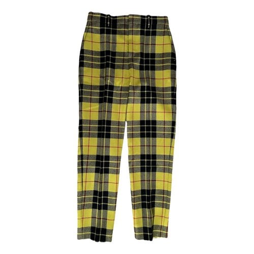 Pre-owned Balenciaga Wool Straight Pants In Multicolour