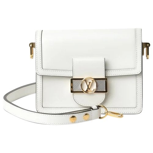 Pre-owned Louis Vuitton Dauphine Mini Leather Handbag In White