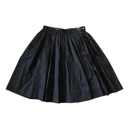 Pre-owned Prada Leather Mid-length Skirt In Black