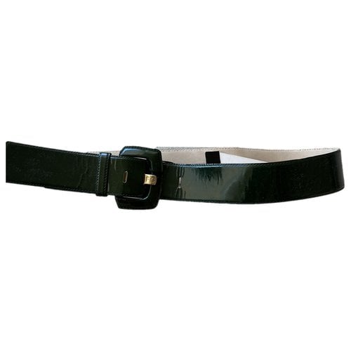 Pre-owned Flavio Castellani Patent Leather Belt In Green