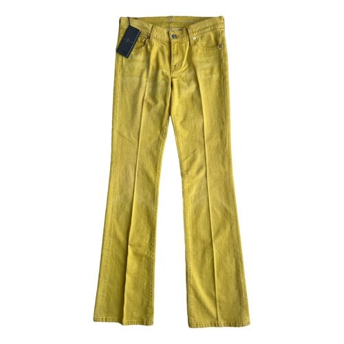 Pre-owned 7 For All Mankind Bootcut Jeans In Yellow