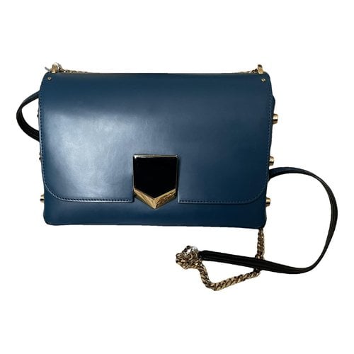 Pre-owned Jimmy Choo Lockett Leather Handbag In Blue