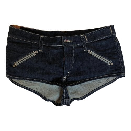 Pre-owned Guess Mini Short In Blue