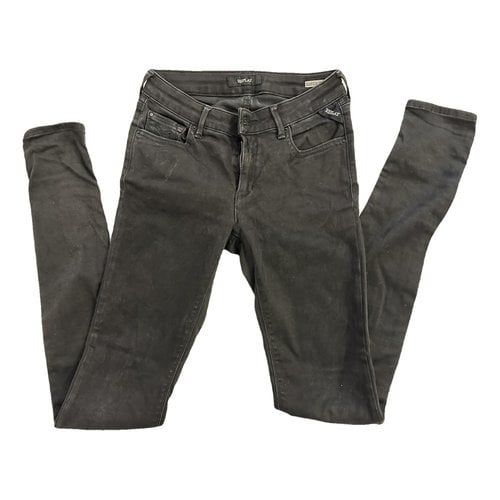 Pre-owned Replay Slim Jeans In Black