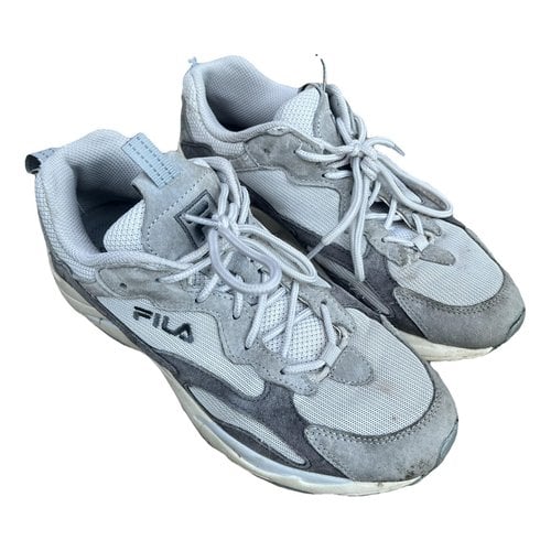 Pre-owned Fila Leather Flats In Grey
