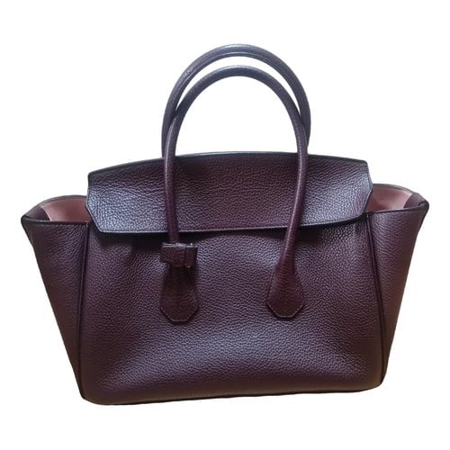 Pre-owned Bally Leather Handbag In Burgundy