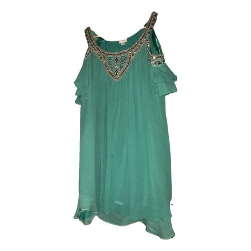 Pre-owned Temperley London Silk Mini Dress In Turquoise