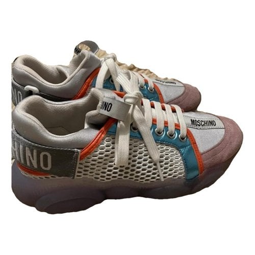 Pre-owned Moschino Cloth Trainers In Multicolour