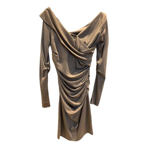Pre-owned Diane Von Furstenberg Wool Mid-length Dress In Brown