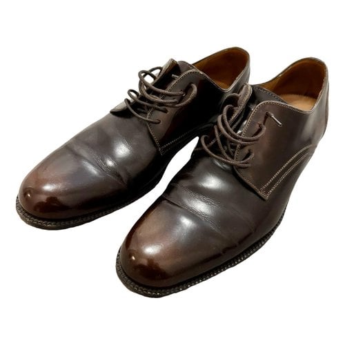 Pre-owned Marc Jacobs Leather Lace Ups In Brown