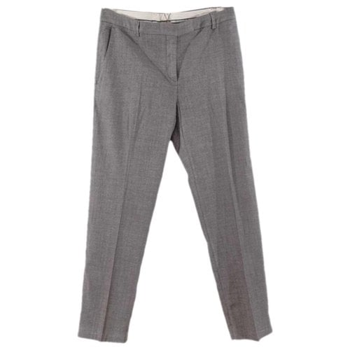 Pre-owned Hugo Boss Wool Straight Pants In Grey