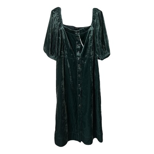 Pre-owned Jcrew Velvet Mid-length Dress In Green