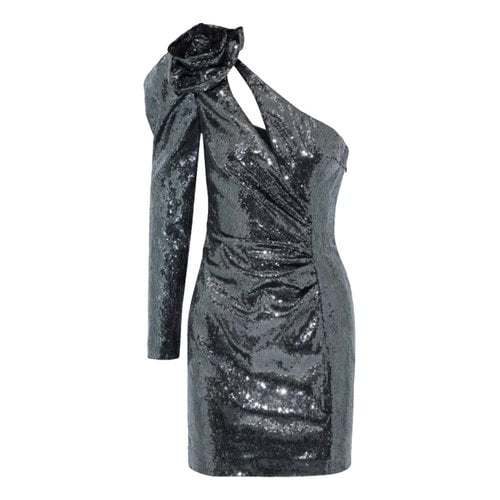 Pre-owned Dundas Glitter Mini Dress In Grey