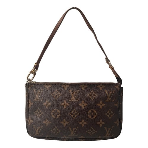 Pre-owned Louis Vuitton Pochette Accessoire Leather Handbag In Brown