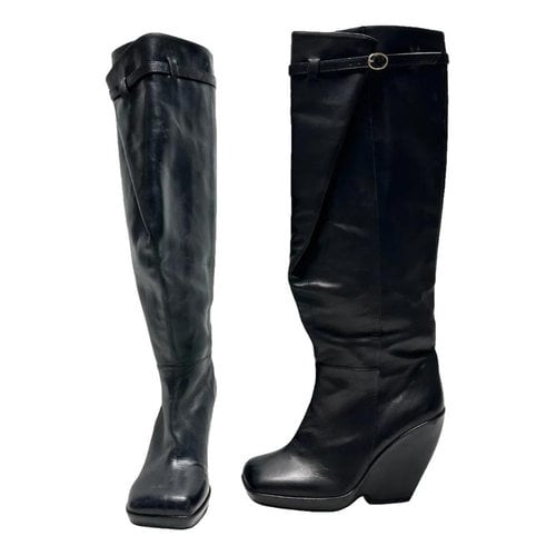 Pre-owned Khaite Leather Boots In Black
