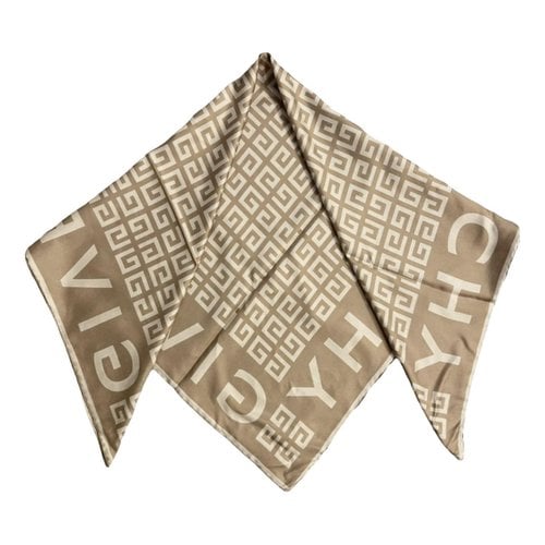 Pre-owned Givenchy Silk Scarf In Beige