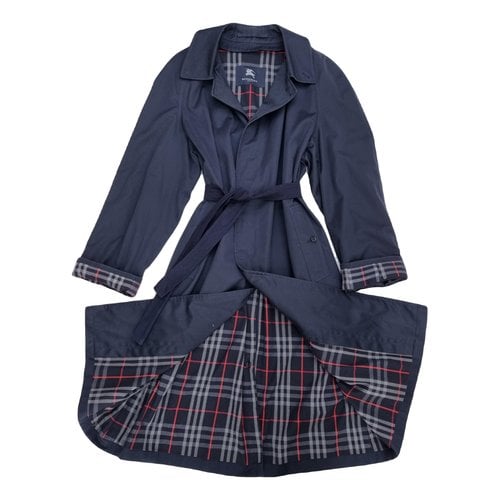Pre-owned Burberry Trench In Navy
