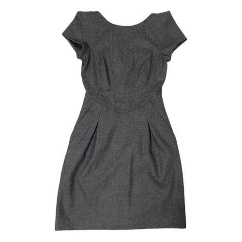 Pre-owned Ted Baker Wool Mid-length Dress In Grey