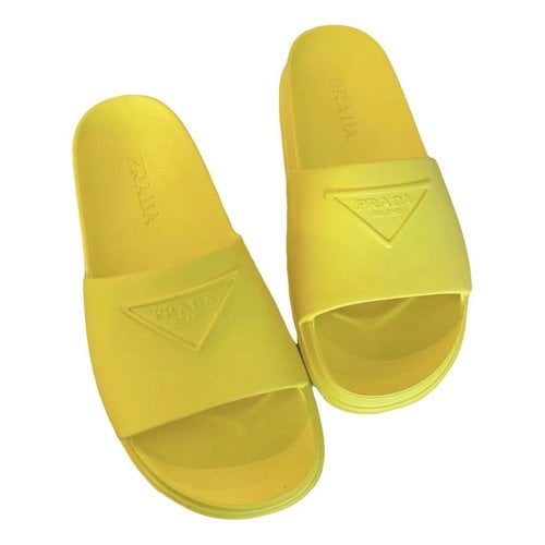 Pre-owned Prada Sandal In Yellow