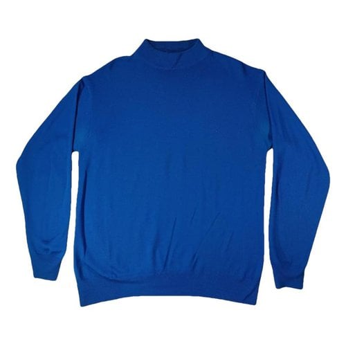 Pre-owned Versace Wool Knitwear & Sweatshirt In Blue