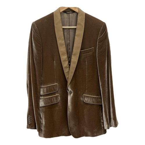 Pre-owned D&g Velvet Suit In Brown