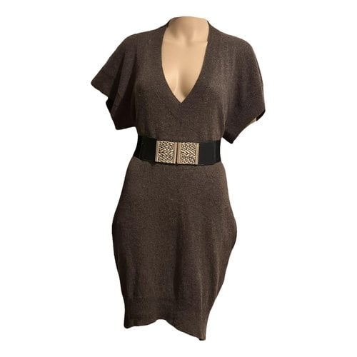 Pre-owned Zadig & Voltaire Cashmere Mid-length Dress In Brown