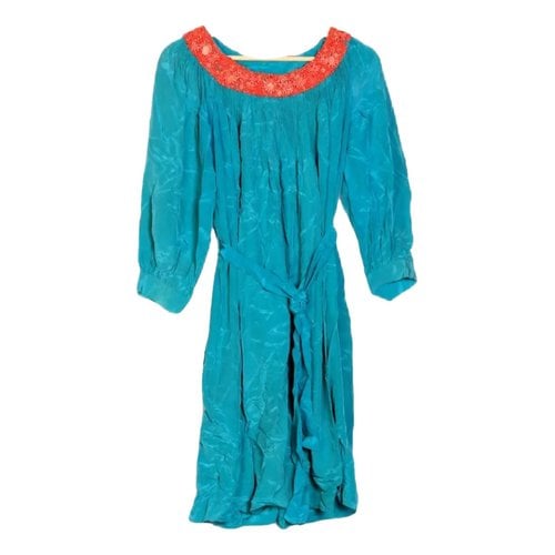 Pre-owned Moschino Silk Mid-length Dress In Green