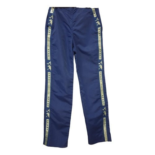 Pre-owned Romeo Gigli Straight Pants In Navy