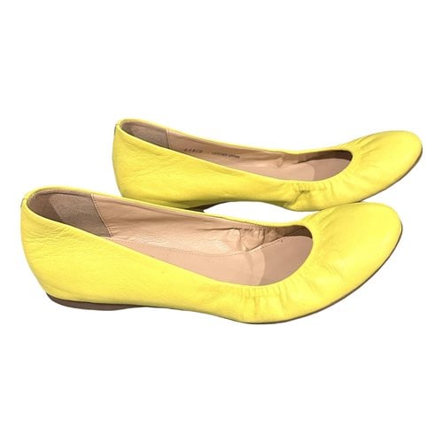 Pre-owned Jcrew Leather Flats In Yellow