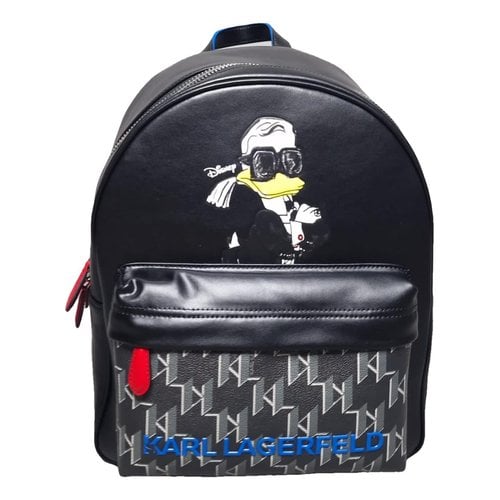 Pre-owned Karl Lagerfeld Leather Backpack In Black