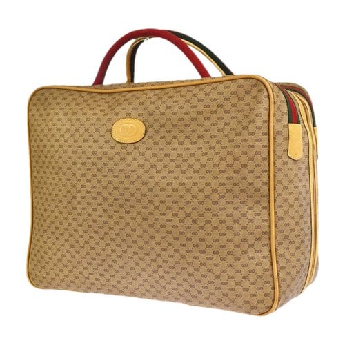 Pre-owned Gucci Cloth Travel Bag In Ecru