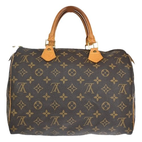 Pre-owned Louis Vuitton Speedy Cloth Handbag In Brown