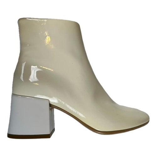 Pre-owned Mm6 Maison Margiela Leather Heels In White