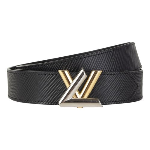 Pre-owned Louis Vuitton Twist Leather Belt In Black