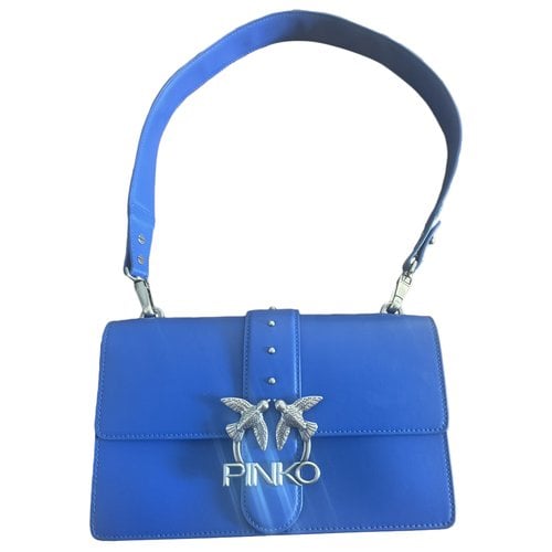Pre-owned Pinko Love Bag Leather Handbag In Blue