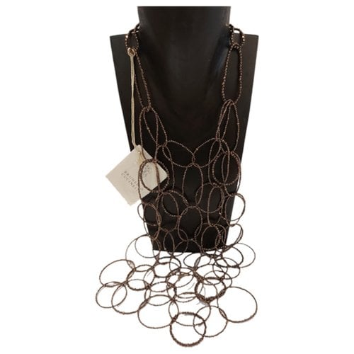 Pre-owned Brunello Cucinelli Silver Necklace In Brown