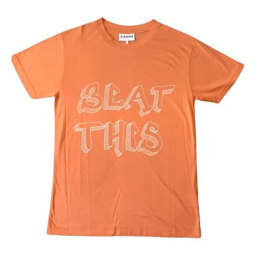 Pre-owned Ganni T-shirt In Orange