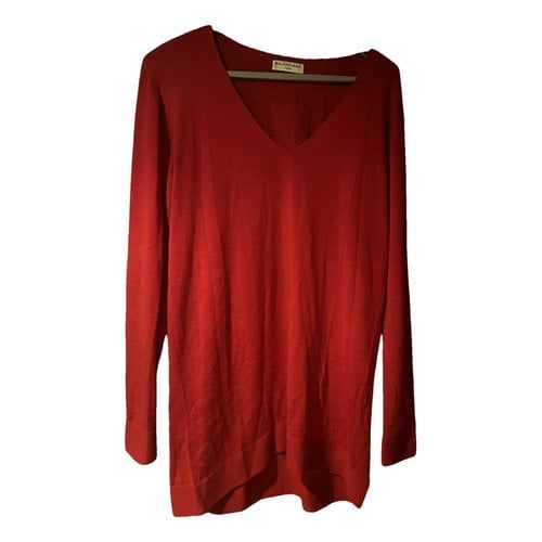 Pre-owned Balenciaga Cashmere Jumper In Red