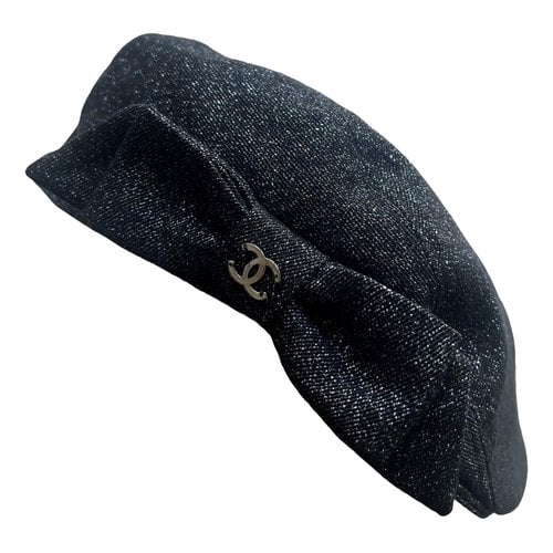 Pre-owned Chanel Beret In Black